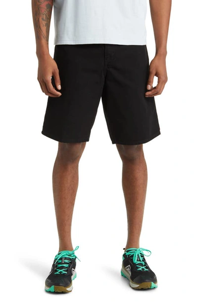 Carhartt Work In Progress Flint Organic Cotton Twill Shorts In Black