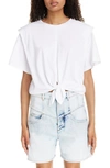 ISABEL MARANT ZELIKIA MODERN TIE FRONT COTTON JERSEY TOP