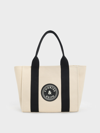 CHARLES & KEITH LARGE KAY CANVAS CONTRAST-TRIM TOTE BAG