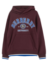 BURBERRY BURBERRY KIDS COLLEGE GRAPHIC PRINTED HOODIE