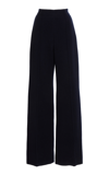 Chloé Women's Gauzy Recycled Cashmere-wool Straight-leg Pants In Navy