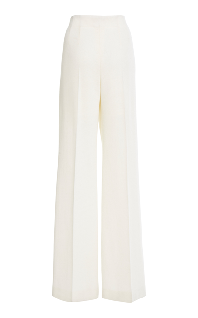 Chloé Gauzy Recycled Cashmere-wool Straight-leg Pants In Ivory