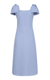 Chloé Linen Canvas Dress With Tie Straps In Blue