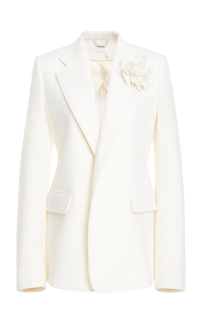 Chloé Gauzy Recycled Cashmere-wool Jacket In Ivory