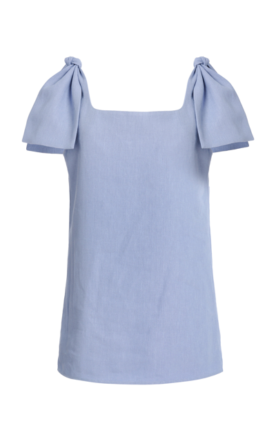 Chloé Women's Linen Canvas Top In Blue