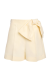 Chloé Bow Detail Linen Shorts Coconut Milk In Ivory