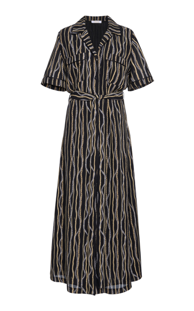 Chloé Chain Print Micro Silk Sable Maxi Dress In Black