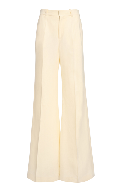 Chloé Linen-canvas Wide-leg Pants In Ivory