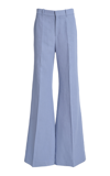 Chloé Women's Linen-canvas Wide-leg Pants In Blue