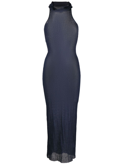 Paloma Wool Navy Dely Midi Dress In C/135 Dark Navy