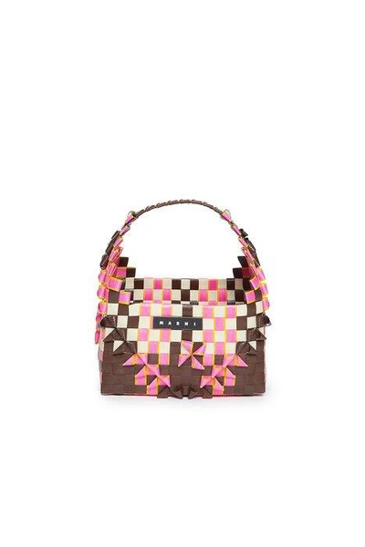 Marni Kids Multicolor Rainbow Tote In Pink