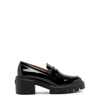 Stuart Weitzman Soho Glossed-leather Platform Loafers In Black