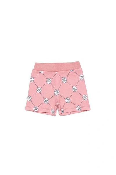 Marni Kids' Floral-print Straight-leg Shorts In Pink