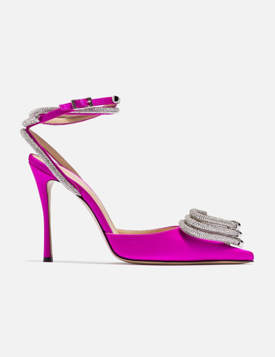 Mach &amp; Mach Sandals In Fuxia Satin In Pink