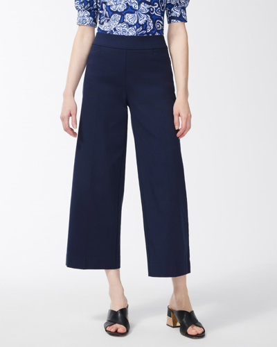 Chico's Brigitte Wide Leg Ankle Pants In Dark Blue