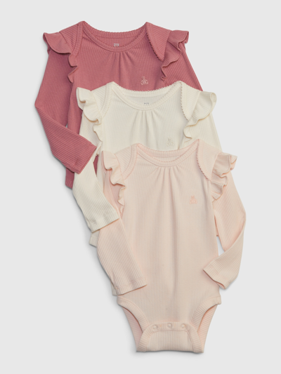 Gap Baby First Favorites Tinyrib Bodysuit (3-pack) In Barely Pink