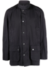 Barbour Relaxed Fit High Collar Jacket In Blau