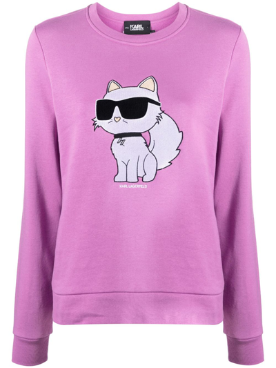 Karl Lagerfeld Ikonik 2.0 Sweatshirt In Purple