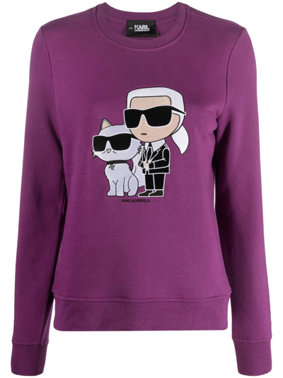 Karl Lagerfeld Ikonik 2.0 Sweatshirt In Purple