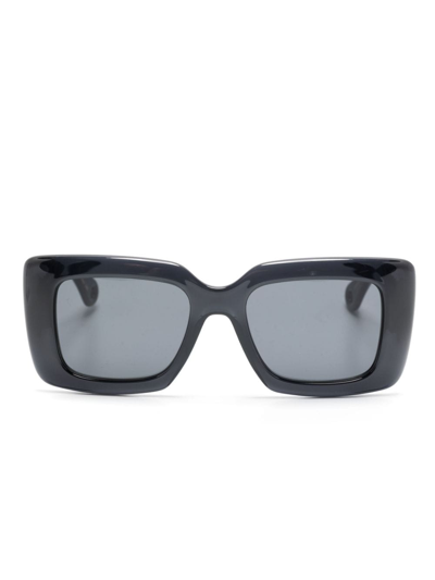 Lanvin Braided-arms Rectangle-frame Sunglasses In Grau