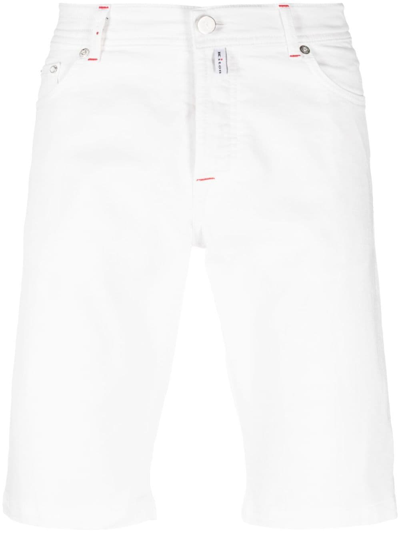 Kiton Knee-length Denim Shorts In Weiss