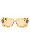Lanvin Braided-arms Rectangle-frame Sunglasses In Yellow
