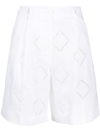 Kiton Embroidered Linen Bermuda Shorts Bermuda And Short White In White