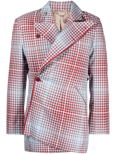 Charles Jeffrey Loverboy Checked Single-breasted Jacket In Blurtt Blurry Tartan