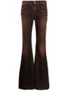 ROBERTO CAVALLI ACID-WASH FLARED JEANS