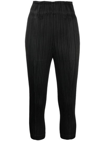 Issey Miyake Black Route Plissé Tapered Trousers