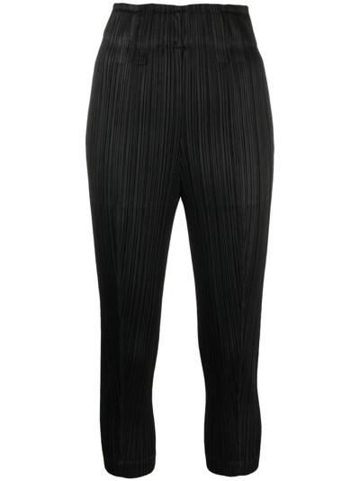 Issey Miyake Thicker Bottoms 2 细褶长裤 In Black