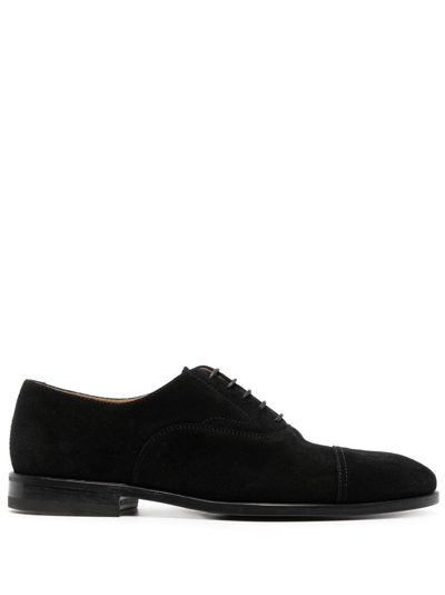 Henderson Baracco Suede Lace-up Oxford Shoes In Schwarz