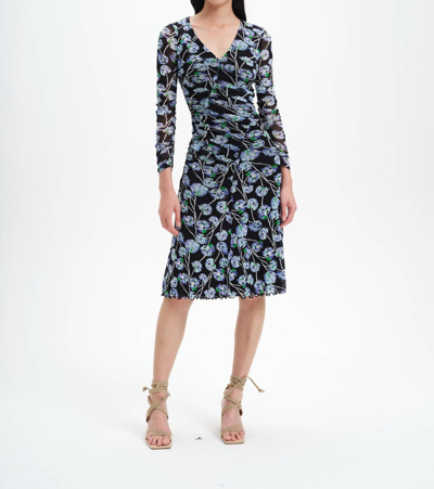 Diane Von Furstenberg Corinne Ruched Floral-print Mesh Midi Dress In Multi