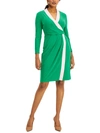 Kasper Colorblocked Faux-wrap Sheath Dress In Multi