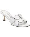 Manolo Blahnik Haribalmu Leather Slide Sandals In White