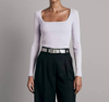 Rag & Bone Asher Rib Long Sleeve Top In Purple
