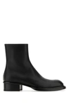 Alexander Mcqueen Cuban Stack Boot With 4.5 Cm Heel In Black