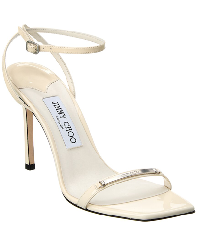 Jimmy Choo Jaxon 95 Patent Sandal In White