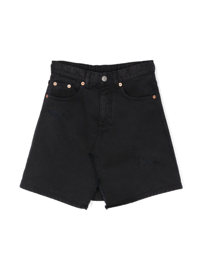 Mm6 Maison Margiela Kids' A-line Denim Skirt In Black