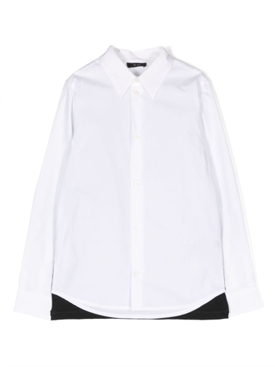 N°21 Kids' Double-layer Long-sleeve Shirt In White