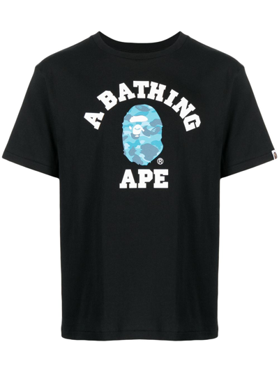A Bathing Ape Logo-print Cotton T-shirt In Schwarz