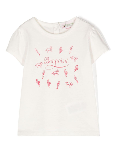 Bonpoint Babies' Logo-print Cotton T-shirt In White