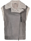 BRUNELLO CUCINELLI SHEARLING-TRIM ZIP-UP VEST