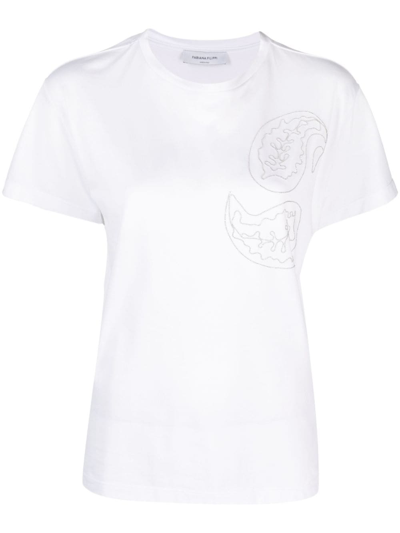 Fabiana Filippi Bead-embellished T-shirt In White