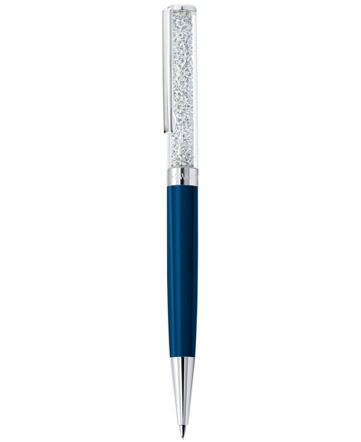 Swarovski Silver-tone Crystalline Ballpoint Pen In Navy Blue