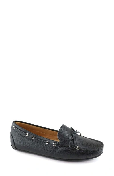Marc Joseph New York Coney Island Moc Leather Loafer In Black Grainy