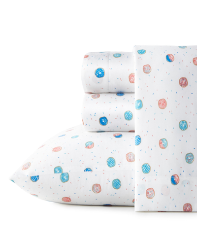 Poppy & Fritz Printed Cotton Percale 3-pc. Sheet Set, Twin In Donuts