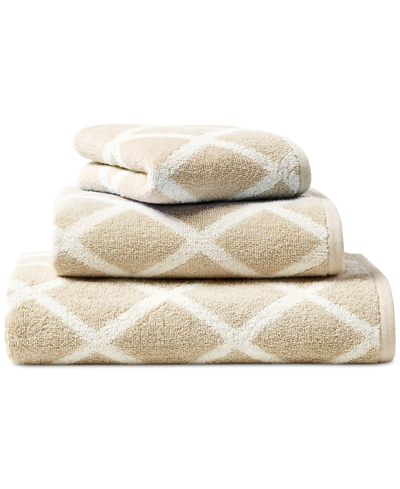 Ralph Lauren Sanders Diamond Cotton Wash Towel Bedding In Tan