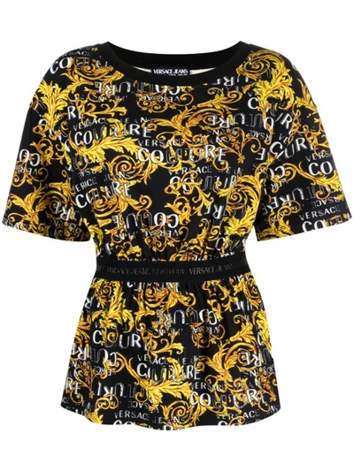 Versace Jeans Couture Logo-print Cotton T-shirt In Black
