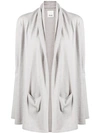 Allude Open-front Knit Cardigan In Grey